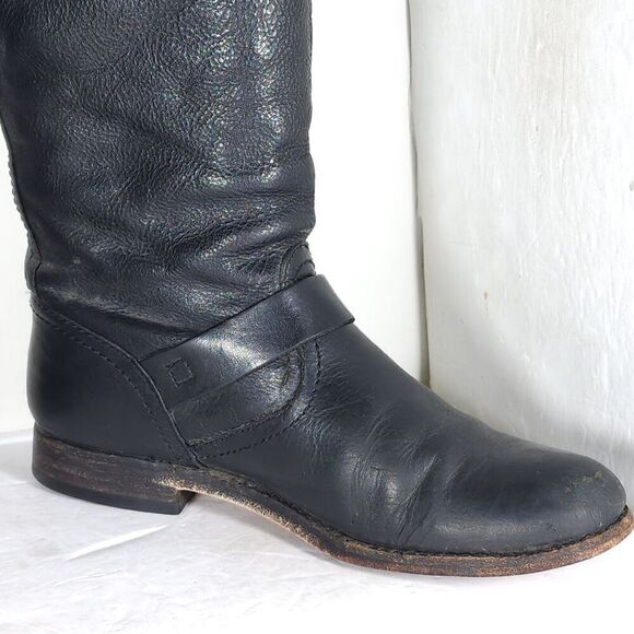 Frye Women's Veronica Slouch US 8,5B Black Leather PullOn Tall Riding Boots - Picture 9 of 16